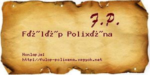 Fülöp Polixéna névjegykártya
